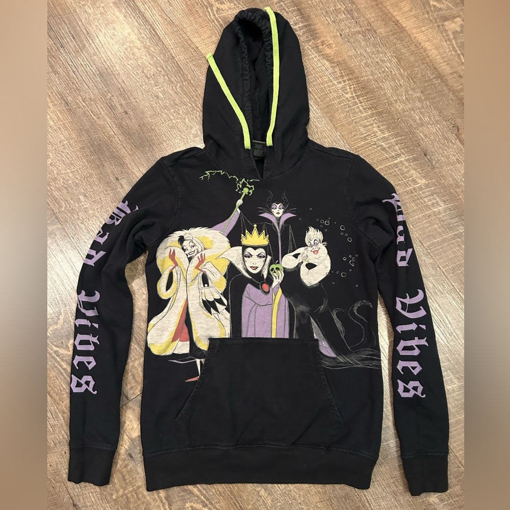 Disney Black Hoodie with Villains Design